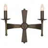 Image de Applique murale Elstead Cromwell E14 double, bronze antique, fabriquée au Royaume-Uni