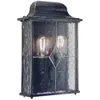 Image de Wexford - Demi-lanterne Murale Extérieure À 2 Ampoules Noir Argent Ip43, E27 - Elstead