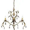 Image de Elstead - Lily - Lustre À 3 Lumières, Motif De Feuilles Florales En Bronze Métallique