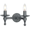Image de Applique murale avec bougeoir Warwick, noir graphite, 2xE14x60W, métal, dimensions : 15x30,5x14 cm, IP20, Elstead