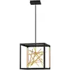 Image de Lustre LED Styx noir et paillettes dorées, 48 W, blanc chaud, 5234 lm, métal, dimensions : 143,1 x 51 x 51 cm, IP20, Quintiesse