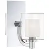 Image de Applique de salle de bain Kolt, chrome poli, 1xG9x3W, verre, dimensions : 23,2 x 12,7 x 18,6 cm, IP44, Quoizel