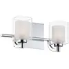 Image de Applique de salle de bain Kolt, chrome poli, 2xG9x3W, verre, dimensions : 15,9 x 33,1 x 16,5 cm, IP44, Quoizel