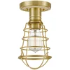 Image de Plafonnier Industrial Nordica Mixon en acier et laiton brossé, 1 lampe E27