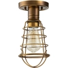 Image de Plafonnier Industrial Nordica Mixon en acier et laiton vieilli, 1 lampe E27