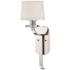 Image de Elstead - Applique Murale Lampe Couloir Optique Verre Lin Métal Argent H 16,5 Cm 1 Flamme
