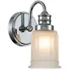 Image de Applique de salle de bain Swell, chrome poli, 1xG9x3W, verre, dimensions : 23,7 x 12,7 x 17,1 cm, IP44, Quoizel