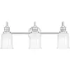 Image de Applique de salle de bain Swell, chrome poli, 3xG9x3W, verre, dimensions : 23,7 x 61 x 17,1 cm, IP44, Quoizel