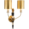 Image de Applique murale Flambeau or et noir, 2xE14x40W, métal, dimensions : 58,5 x 41,5 x 23 cm, IP20, Flambeau