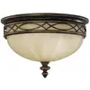 Image de Plafonnier rond Drawing Room noyer-écru 3xE27x60W métal, dimensions : 22,9 x 35,6 x 35,6 cm, IP20, Feiss