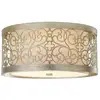 Image de Plafonnier rond Arabesque, pétales patinés argent-crème, 2xE27x40W, métal, dimensions : 17,1 x 37,5 x 37,5 cm, IP20, Feiss