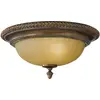 Image de Plafonnier rond Kelham Hall, doré florentin et bronze britannique, 2xE27x60W, verre, dimensions : 17,8 x 34,3 x 34,3 cm, IP20, Feiss