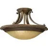 Image de Plafonnier Kelham Hall, or de Florence et bronze britannique, 2xE27x60W, verre, dimensions : 29,2 x 45,7 x 45,7 cm, IP20, Feiss