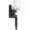 Image de Applique de salle de bains Marette noir-nickel 1xG9x3W, métal, dimensions : 41,3 x 12,7 x 14,3 cm, IP44, Kichler