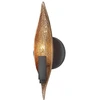 Image de Applique murale Willow, noir et or nervuré, 1xE14x40W, métal, dim. : 33 x 11,4 x 7,9 cm, IP20, Quintiesse