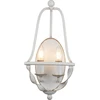 Image de Applique industrielle nordique Bradbury en acier blanc vieilli, 2 lampes, E14