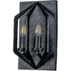 Image de Applique industrielle nordique Vanguard en acier noir vieilli, 2 lampes, E14