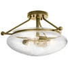 Image de Plafonnier Belle en laiton brossé, 3xE14x40W, verre, dimensions : 26,6 x 43,1 x 43,1 cm, IP20, Quintiesse