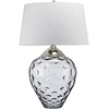 Image de Lampe de table LED, nickel, acier, verre, transparent, H 78,7 cm