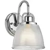 Image de Applique de salle de bain Dublin, chrome poli, 1xG9x3W, verre, dimensions : 24,6 x 16,5 x 20 cm, IP44, Quoizel