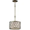 Image de Elstead - Lucia - Suspension Cylindrique À 1 Ampoule Au Plafond, Argent Poli, E27