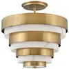 Image de Plafonnier Echelon, laiton vieilli, 3xE14x40W, métal, dimensions : 39,6 x 37,3 x 37,3 cm, IP20, Quintiesse