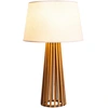 Image de Lampe De Table Teck Conique Abat-jour Ivoire E27 Quintiesse