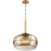 Image de Suspension Nottingham Laiton Ambre Verre Ø51 3xe27