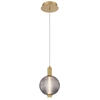 Image de Suspension Palmas Quintiesse Verre Fumé Laiton Led 12w