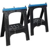 Image de Silverline   Tréteaux 2 Pièces En Plastique   Charge Maximale 200 Kg   Pieds En Caoutchouc Antidérapants   Repliables Pour Transport Facile   973048