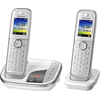 Image de Panasonic KX-TGJ322GW - Téléphone sans fil - répondeur avec identification de l'appelant - DECT - blanc + combiné supplémentaire