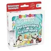 Image de Jeu de cartes BrainBox Pocket Personnages historiques mémoire observation 150 questions Français 8+ Noir - Neuf