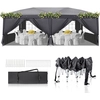 Image de FCH Pavillons & Tentes de réception 3x6m, Chapiteau pliable Tente de jardin pour jardin terrasse fête, étanche & protection UV avec 6 parties latérales,Gris