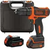 Image de Perceuse-visseuse sans fil 10.8V ultra compacte - BLACH+DECKER - avec 2 batteries 10.8V 1.5Ah - Coffret - BDCDD12K1B-QW