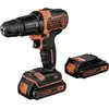 Image de BLACK+DECKER BDCHD18KB-QW - Marteau perforateur/pilote - sans fil - 2 vitesses - mandrin 10 mm - 40 N-m - 2 batteries - 18 V