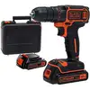 Image de Black+decker Outillage - Perceuse-visseuse Sans Fil 18 V, 2 Batteries 1,5 Ah Li-ion, Chargeur Bdcdc18kb-qw