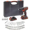 Image de Black+Decker Perceuse-visseuse 18V 1.5Ah avec 2 batteries et 80 accessoires en organiser - BDC718AS2O-QW