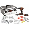 Image de Perceuse-visseuse à percussion 18 V à double batterie, livrée dans un coffret haut de gamme avec un kit de 80 accessoires BLACK+DECKER BDC718AS2F