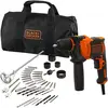 Image de Black & Decker BEH710SA40, Perceuse à poignée pistolet, Noir, Orange, 1,3 cm, 2800 tr/min, 2,5 cm, 1,3 cm