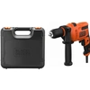 Image de BLACK+DECKER Perceuse à percussion filaire - Poignée latérale pour plus de confort - Livrée en coffret 500W BEH200K-QS