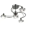 Image de Dar Luther - Plafonnier Semi-affleurant En Cristal De Chrome Noir, 4x G9