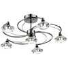 Image de Dar Luther - Plafonnier Semi-affleurant En Cristal De Chrome Noir, 6x G9