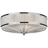 Image de Dar Oslo - Plafonnier Crystal Flush Chrome Poli, Blanc, 3x E27