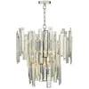 Image de Dar Odile - Suspension En Cristal Champagne Avec Cadre En Nickel Poli, 6x G9