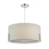 Image de Dar Santino - Suspension Cylindrique Chrome Satiné Avec Abat-jour En Coton Gris