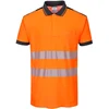 Image de Portwest T180 PW3 Polo haute visibilité Orange/Black Taille XXL