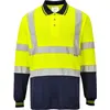 Image de Portwest S279 Polo bicolore   manches longues Jaune/Navy T. 4XL