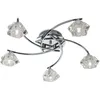 Image de Firstlight Clara - Plafonnier Multi-bras À 5 Ampoules Au Fini Chrome, Verre Transparent, G9