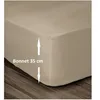 Image de Les Tendances   Drap Housse 100% Coton 160x200cm   Bonnet 35cm   Spécial Matelas Épais   Coloris Beige
