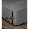 Image de Les Tendances - Lovely Home Drap Housse 100% Coton 180x200cm - Bonnet 35cm - Gris Fonce